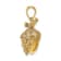 Gold Textured 3D Acorn with Leaf Pendant