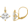 10K Yellow Gold Lab Created White Sapphire and Diamond Princess
Leverback Earrings 3.40ctw