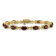 14K Two-tone Gold 7x5mm Oval Garnet Bracelet
