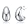 San Marco Rain Drop Cuff Earrings In Rhodium Over Brass