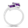 Amethyst Emerald-Cut Bypass Ring In Sterling Silver 2ctw