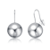 Ball Drop Earrings In Rhodium Over Brass