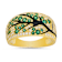 Green And White Cubic Zirconia With Black Enamel 14k YG Over Silver Tree
Of Life Ring 1.05ctw