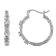 Sterling Silver Lab Created White Sapphire Byzantine Hoop Earrings .4ctw
