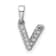 14K White Gold Diamond Letter V Initial with Bail Pendant