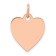 14k Rose Gold Polished Heart Shaped Disc Pendant