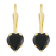 5mm Heart Shape Black Onyx 10k Yellow Gold Drop Earrings