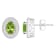 6x4mm Oval Peridot 1/5 ctw Diamond Rhodium Over Sterling Silver Halo
Stud Earrings