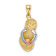 14k Tri-color Gold Textured Sandal Pendant