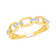 White Diamond Chain Link Ring In 14K Gold Over Sterling Silver 0.10ctw