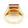 Citrine Rectangular Octagonal And White Diamond Halo Ring In Solid 14K
Yellow Gold 4.55ctw