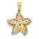 14k Two-tone Gold Diamond-Cut Starfish Pendant