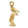 14k Yellow Gold Textured Standing Pelican with Moveable Mouth Pendant