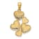 14k Yellow Gold and Rhodium Over 14k Yellow Gold Polished and Textured
Hearts Pendant