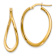14k Yellow Gold 3/4" Polished Tapered Twist Hoop Earrings