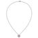 Rhodium Over Sterling Silver Lab Created Opal and Pink Crystal Flower Necklace