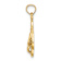 14k Yellow Gold 3D Textured Reversible Key West Double Flip-flop Charm