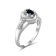 Black Sapphire Rhodium Over Sterling Silver Ring 0.25ctw