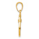 14k Yellow Gold 3D Textured Fish Hook Pendant