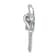Rhodium Over Sterling Silver Polished Green Crystal Palm Tree Chain Slide