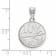 Rhodium Over Sterling Silver NHL LogoArt New York Islanders Medium Pendant