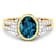 2.2ctw London Blue Topaz and Diamond 14K Yellow Gold Halo Ring