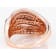 Champagne And White Diamond 10k Rose Gold Multi-Row Ring 1.40ctw