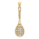 14k Yellow Gold 3D Polished and Textured Tennis Racquet Charm