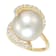 13-14mm Round White Freshwater Pearl with 0.48ctw Diamond 14K Yellow
Gold Ring
