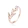 White Sapphire 14K Rose Gold Over Sterling Silver Dainty Leaf Design
Ring, 0.45ctw