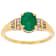 Emerald And White Zircon Ring In 18K Gold Over Sterling Silver 1.02ctw