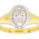 Two-Tone Bezel Set Oval Moissanite Solitaire Ring In 14k Gold Over Silver
