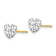 14k Yellow Gold 6mm Crystal Heart Stud Earrings