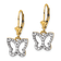 14K Yellow Gold and Rhodium Over 14K Yellow Gold Diamond-Cut Butterfly
Dangle Earrings
