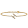 14k Yellow Gold Diamond Sideways Letter H Bracelet