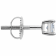 White Cubic Zirconia 14k White Gold Single Stud With Velvet Gift Box 0.30ctw