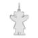 Rhodium Over 14k White Gold Satin Girl Love Charm