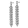 Rhodium Over Sterling Silver Fancy Cubic Zirconia Post Dangle Earrings