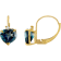 10K Yellow Gold London Blue Topaz and Diamond Heart Leverback Earrings 2.33ctw