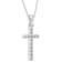 White Cubic Zirconia 14k White Gold Cross Pendant With Chain 0.30ctw