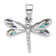 Rhodium Over Sterling Silver Polished Abalone Dragonfly Pendant