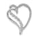 Rhodium Over 14k White Gold Diamond Heart Chain Slide Pendant