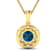 2.05ctw 14K Yellow Gold Blue London Blue Topaz and White Diamond Pendant
with 18 inch Cable Chain