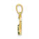 14k Yellow Gold Diamond and Emerald Heart and Flower Pendant