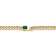 Green CZ Halo Cluster Curb Chain Bracelet In 14K Gold Over Brass