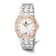 Charles Hubert Ladies Stainless Steel Rose IP Plated Silver Dial Watch