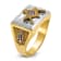 10K Two-Tone Yellow and White Gold Men's Textured Blue Lodge Master
Masonic Ring