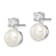 Rhodium Over Sterling Silver 7-8mm White Freshwater Cultured Pearl Cubic
Zirconia Post Earrings