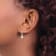 Rhodium Over Sterling Silver Enamel Daisy Children's Round Hoop Earrings