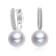 Pear Shape CZ And Pearl Simulant Drop Earrings In Sterling Silver